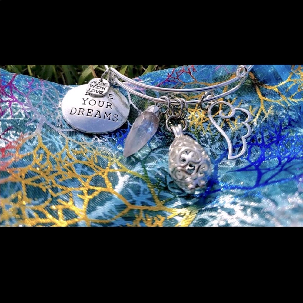Clear Quartz Live Your Dreams Charm Bracelet